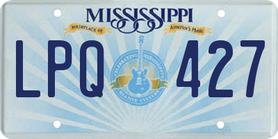 MS license plate LPQ427