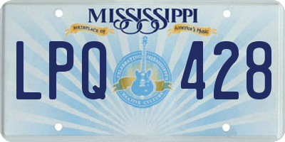 MS license plate LPQ428