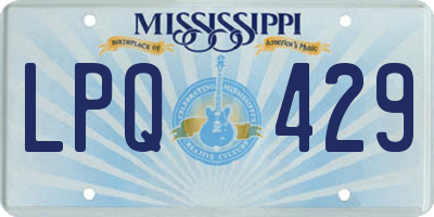 MS license plate LPQ429