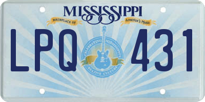 MS license plate LPQ431