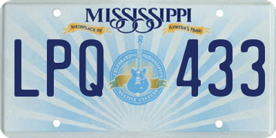 MS license plate LPQ433