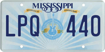 MS license plate LPQ440