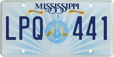 MS license plate LPQ441