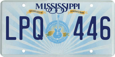 MS license plate LPQ446
