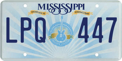 MS license plate LPQ447