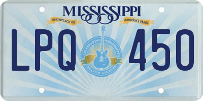 MS license plate LPQ450