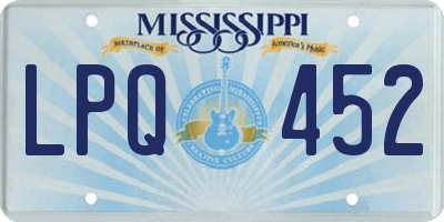 MS license plate LPQ452