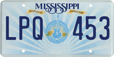 MS license plate LPQ453