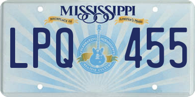 MS license plate LPQ455