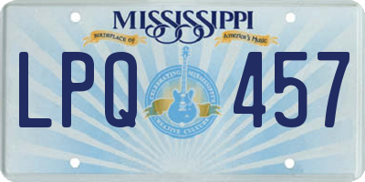 MS license plate LPQ457