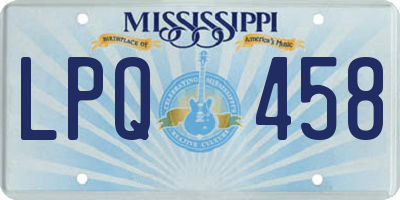 MS license plate LPQ458