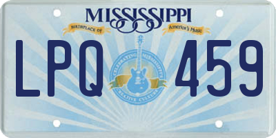 MS license plate LPQ459