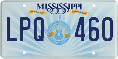MS license plate LPQ460