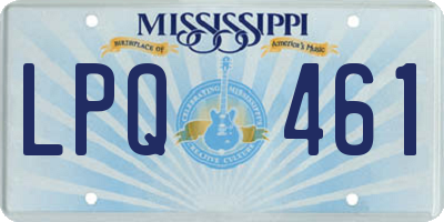 MS license plate LPQ461