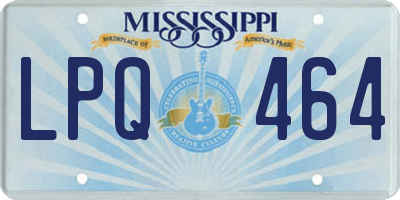 MS license plate LPQ464