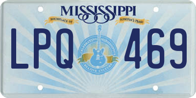 MS license plate LPQ469