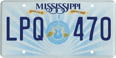 MS license plate LPQ470