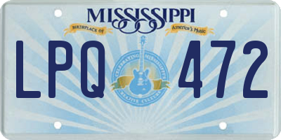MS license plate LPQ472