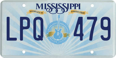 MS license plate LPQ479
