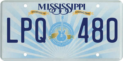 MS license plate LPQ480