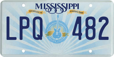 MS license plate LPQ482