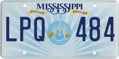 MS license plate LPQ484