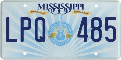 MS license plate LPQ485