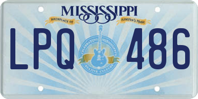 MS license plate LPQ486