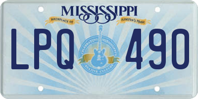 MS license plate LPQ490