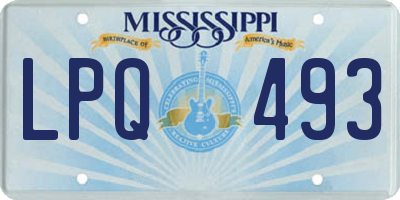 MS license plate LPQ493