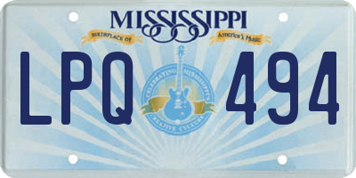 MS license plate LPQ494