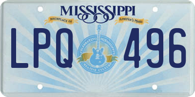 MS license plate LPQ496