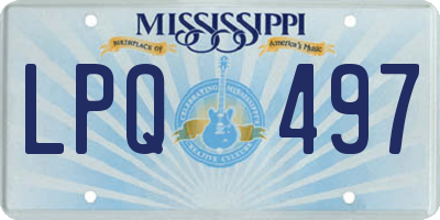 MS license plate LPQ497