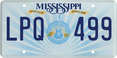 MS license plate LPQ499
