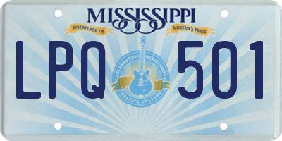 MS license plate LPQ501