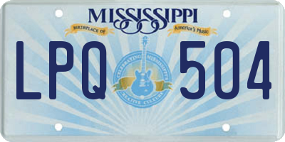 MS license plate LPQ504