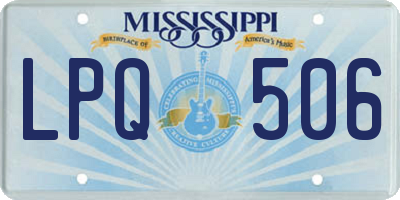 MS license plate LPQ506