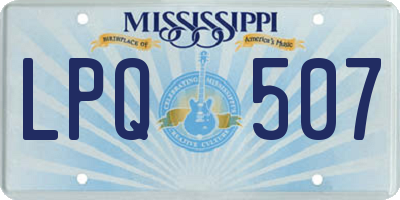 MS license plate LPQ507