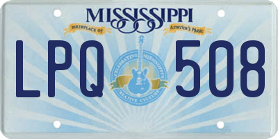 MS license plate LPQ508