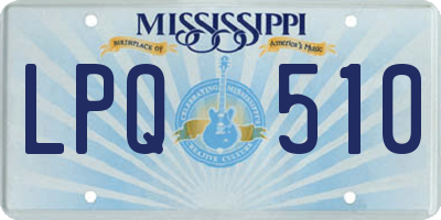 MS license plate LPQ510