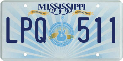 MS license plate LPQ511