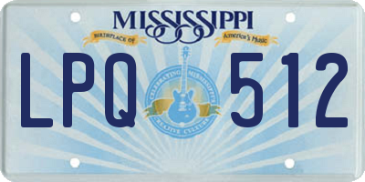 MS license plate LPQ512