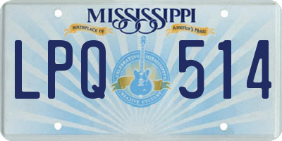 MS license plate LPQ514