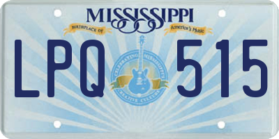 MS license plate LPQ515