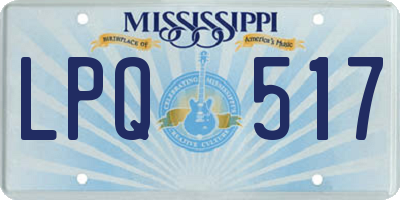 MS license plate LPQ517