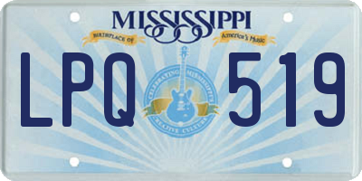 MS license plate LPQ519