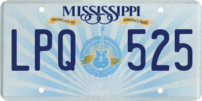 MS license plate LPQ525