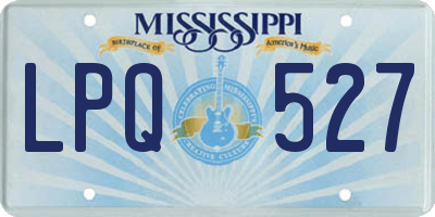 MS license plate LPQ527