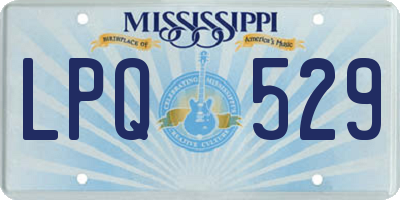 MS license plate LPQ529