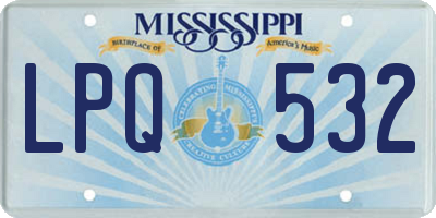 MS license plate LPQ532